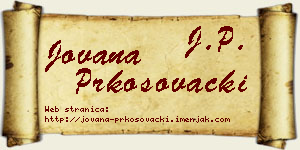 Jovana Prkosovački vizit kartica
